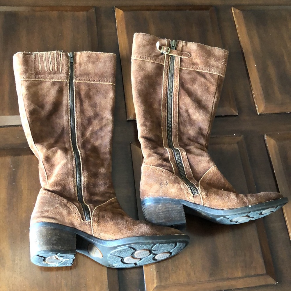 Women’s size 8 medium brown leather born zip up boots - Picture 6 of 12